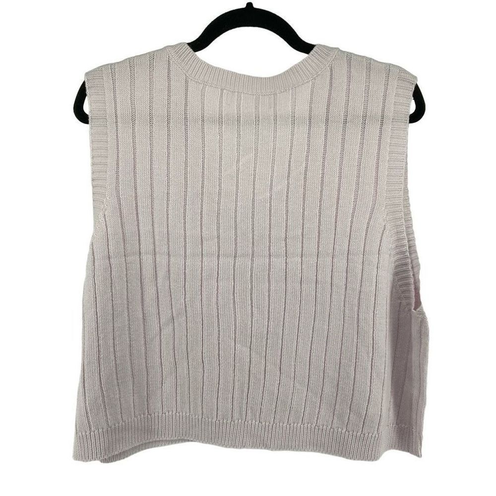 Jolie & Joy Women’s Purple Cable Knit Sleeveless Cropped V-Neck Sweater Vest 3X - Picture 10 of 11